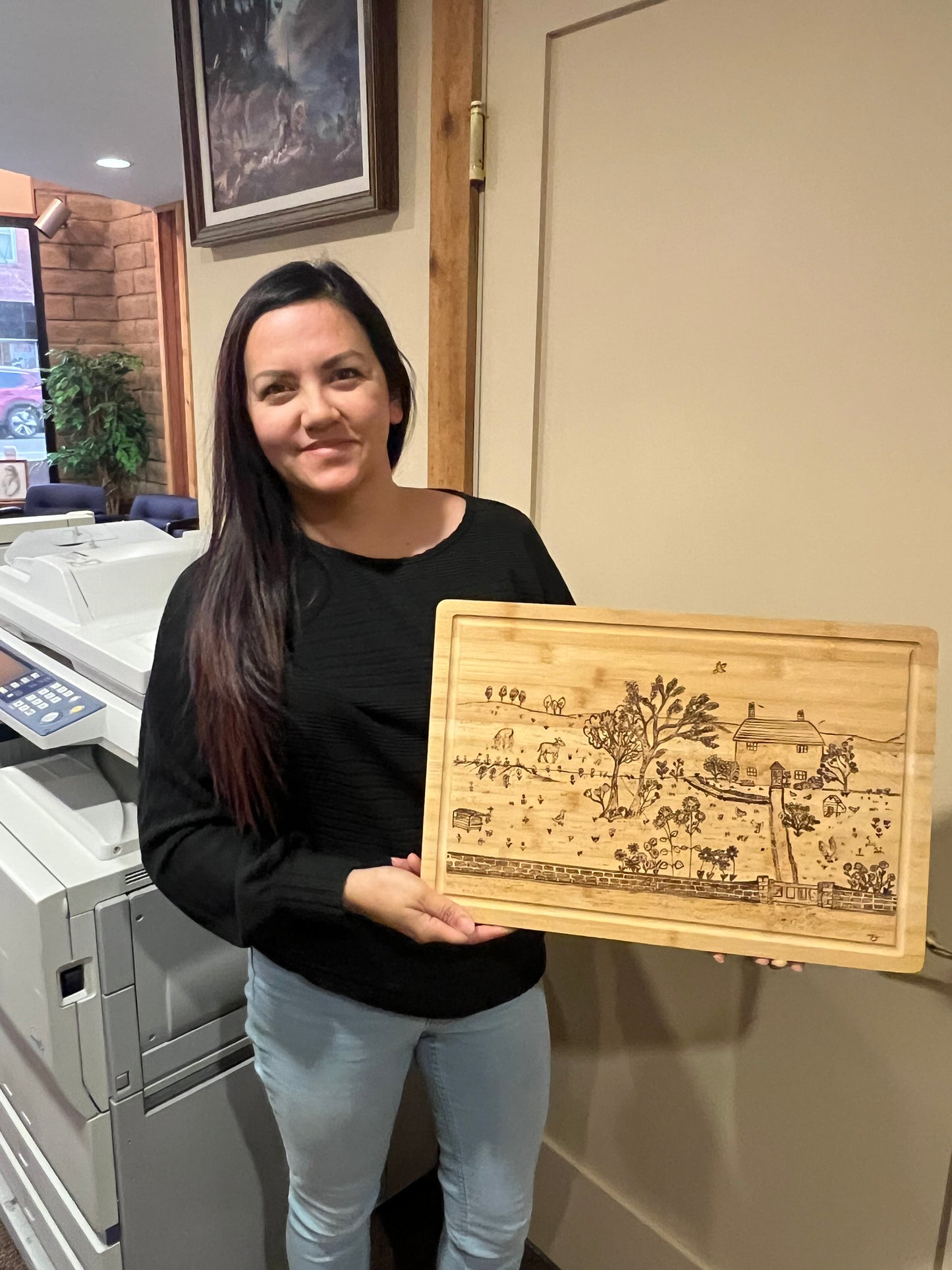 Commissioned country home designed cutting board