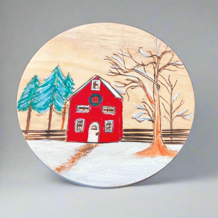 "Winter Barn" Coaster